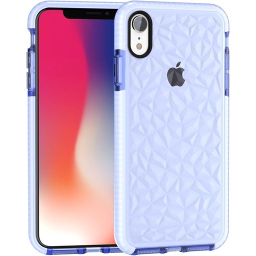 Mobigear Diamond iPhone XR Hülle Hardcase Backcover - Transparent / Blau