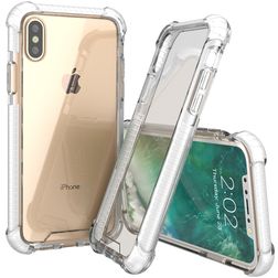 Mobigear Full Bumper iPhone XS Hülle Hardcase Backcover Stoßfest - Weiß / Transparent