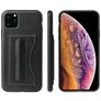 Fierre Shann Card Pocket iPhone 11 Pro Hülle Backcover mit Kartenhalter und Ständer - Schwarz