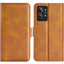 Mobigear Slim Magnet Realme GT2 Pro Hülle Klapphülle Geldbörse - Cognac