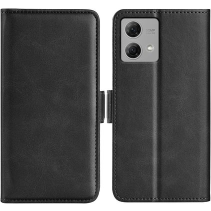 Mobigear Slim Magnet Motorola Moto G84 Hülle Klapphülle Geldbörse - Schwarz