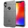 Mobigear Rugged Shield Motorola One Power Hülle Flexibles TPU Backcover Stoßfest - Grau