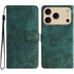 Mobigear Butterfly iPhone 17 Pro Hülle Klapphülle Geldbörse - Grün
