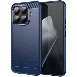 Mobigear Brushed Slim Xiaomi 15T Pro Hülle Flexibles TPU Backcover - Blau