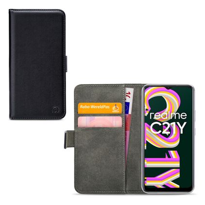 Mobilize Classic Gelly Wallet Realme C21Y Klapphülle Portemonnaie - Schwarz