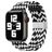 Mobigear Braided Nylon Apple Watch Armband Klappschließe - 49/46/45/44 mm - Schwarz / Weiß