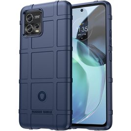 Mobigear Rugged Shield Motorola Moto G72 Hülle Flexibles TPU Backcover Stoßfest - Blau