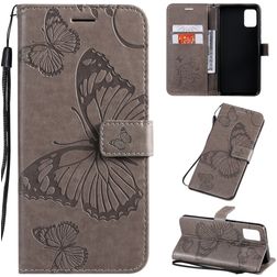 Mobigear Butterfly Samsung Galaxy A51 Hülle Klapphülle Geldbörse - Grau