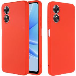 Mobigear Rubber Touch OPPO A17 Silikon Hülle Backcover - Rot