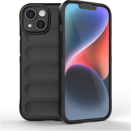Mobigear Bumpy iPhone 15 Hülle Flexibles TPU Backcover - Schwarz