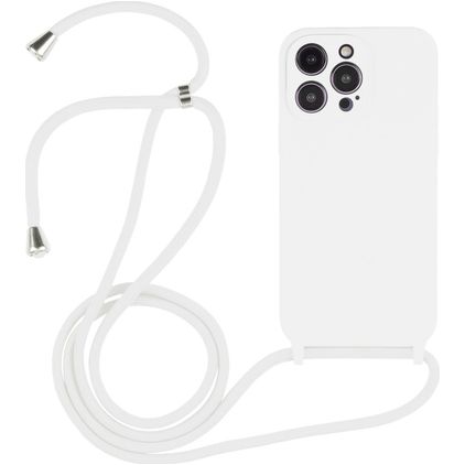 Mobigear Lanyard iPhone 14 Pro Max Silikon Handykette - Weiß