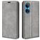 Mobigear Retro Slim HONOR X7 Hülle Klapphülle Geldbörse - Grau