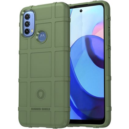 Mobigear Rugged Shield Motorola Moto E20 Hülle Flexibles TPU Backcover Stoßfest - Grün