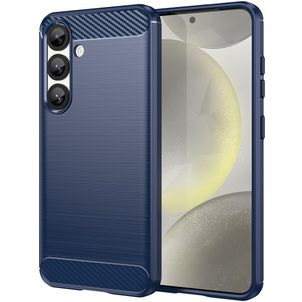 Mobigear Brushed Slim Samsung Galaxy S25 Hülle Flexibles TPU Backcover - Blau
