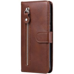 Mobigear Zipper Xiaomi Mi Note 10 Lite Hülle Klapphülle Geldbörse - Braun