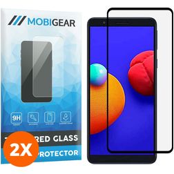 Mobigear Premium Samsung Galaxy A01 Core Panzerglas Gehärtetes Glas Displayschutz - Hüllenfreundlich - Schwarz (2er Pack)