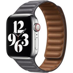 Mobigear Bumpy Leder Apple Watch Armband Magnetverschluss - 49/46/45/44 mm - Grau