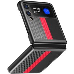 Mobigear Racing Samsung Galaxy Z Flip 3 Hülle Hardcase Backcover - Schwarz / Rot