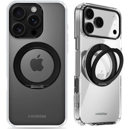 Mobilize 360 Rotating Ring iPhone 16 Pro MagSafe Hülle Hardcase Backcover mit Ringhalter - Schwarz