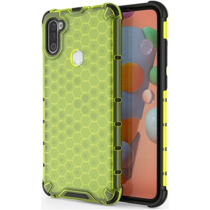 Mobigear Honeycomb Samsung Galaxy A11 Hülle Hardcase Backcover Stoßfest - Grün