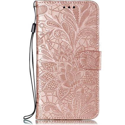 Mobigear Flowers Xiaomi Mi A3 Klapphülle Portemonnaie - Roségold