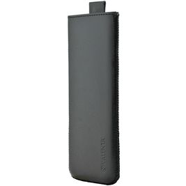 Valenta Pocket Classic Echtes Leder Einschubhülle (max 14,8 cm x 6 cm) - Einschubhülle - Handytasche - Schwarz