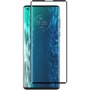 Mobigear Curved Motorola Edge (2020) Panzerglas Gehärtetes Glas Displayschutz - Hüllenfreundlich - Schwarz