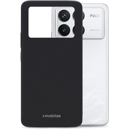 Mobilize Rubber Gelly POCO F6 Pro Hülle Flexibles TPU Backcover - Matt Black