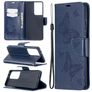 Mobigear Butterfly Samsung Galaxy S21 Ultra Hülle Klapphülle Geldbörse - Blau