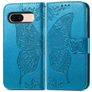 Mobigear Butterfly Google Pixel 8a Hülle Klapphülle Geldbörse - Blau