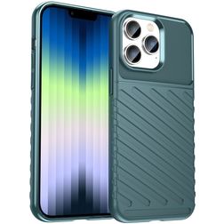 Mobigear Groove iPhone 14 Pro Max Hülle Flexibles TPU Backcover - Grün
