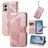 Mobigear Butterfly Motorola Moto E13 Hülle Klapphülle Geldbörse - Roségold