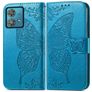 Mobigear Butterfly Motorola Edge 40 Neo Hülle Klapphülle Geldbörse - Blau