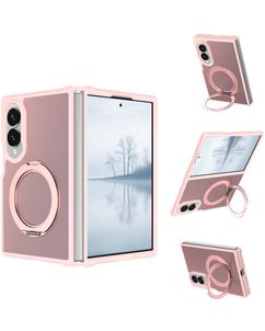 Mobigear 360 Rotating Ring Samsung Galaxy Z Fold 8 Ultra MagSafe Hülle Hardcase Backcover mit Ringhalter - Pink