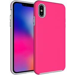 Mobigear Antislip iPhone XS Max Hülle Hardcase Backcover Stoßfest - Magenta