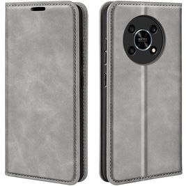 Mobigear Retro Slim HONOR Magic 4 Lite Hülle Klapphülle Geldbörse - Grau