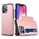 Mobigear Card iPhone 13 Mini Hülle Hardcase Backcover Stoßfest mit Kartenhalter - Roségold