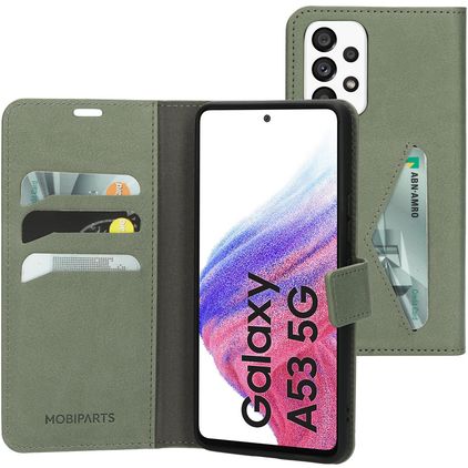 Mobiparts Classic Wallet Samsung Galaxy A53 Hülle Klapphülle Geldbörse - Stone Green