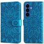 Mobigear Sunflower Samsung Galaxy S26 Plus Hülle Klapphülle Geldbörse - Blau