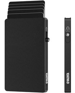 Valenta Cardprotector Aluminium Kartenetui - 7 Karten - MagSafe Kompatibel - Schwarz