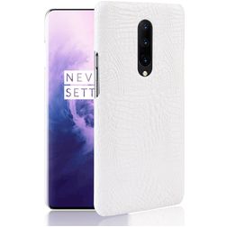 Mobigear Croco OnePlus 7 Pro Hülle Hardcase Backcover - Weiß