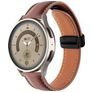 Mobigear Stitched Leder Smartwatch Armband Magnetverschluss - 22-mm-Universalanschluss - Braun