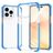 Mobigear Full Bumper iPhone 14 Pro Max Hülle Hardcase Backcover Stoßfest - Transparent / Blau