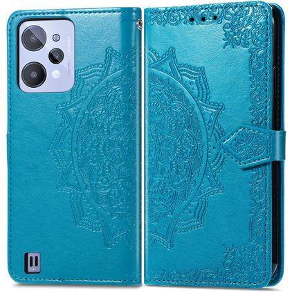 Mobigear Mandala Realme C31 Hülle Klapphülle Geldbörse - Blau