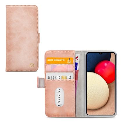 Mobilize Elite Gelly Samsung Galaxy A02s Hülle Klapphülle Geldbörse - Soft Pink