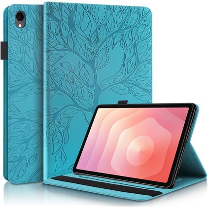 Mobigear Tree Samsung Galaxy Tab S11 Hülle Klapphülle + Stifthalter - Blau