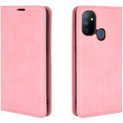 Mobigear Retro Slim OnePlus Nord N100 Klapphülle Portemonnaie - Pink