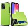Mobigear Card iPhone 15 Plus Hülle Hardcase Backcover Stoßfest mit Kartenhalter - Grün