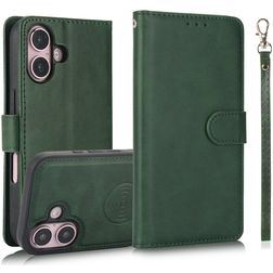 Mobigear Wallet iPhone 16 Hülle Abnehmbare 2in1 Klapphülle Geldbörse - Grün