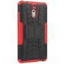 Mobigear Tire Nokia 2.1 Hülle Hardcase Backcover Stoßfest mit Ständer - Schwarz / Rot